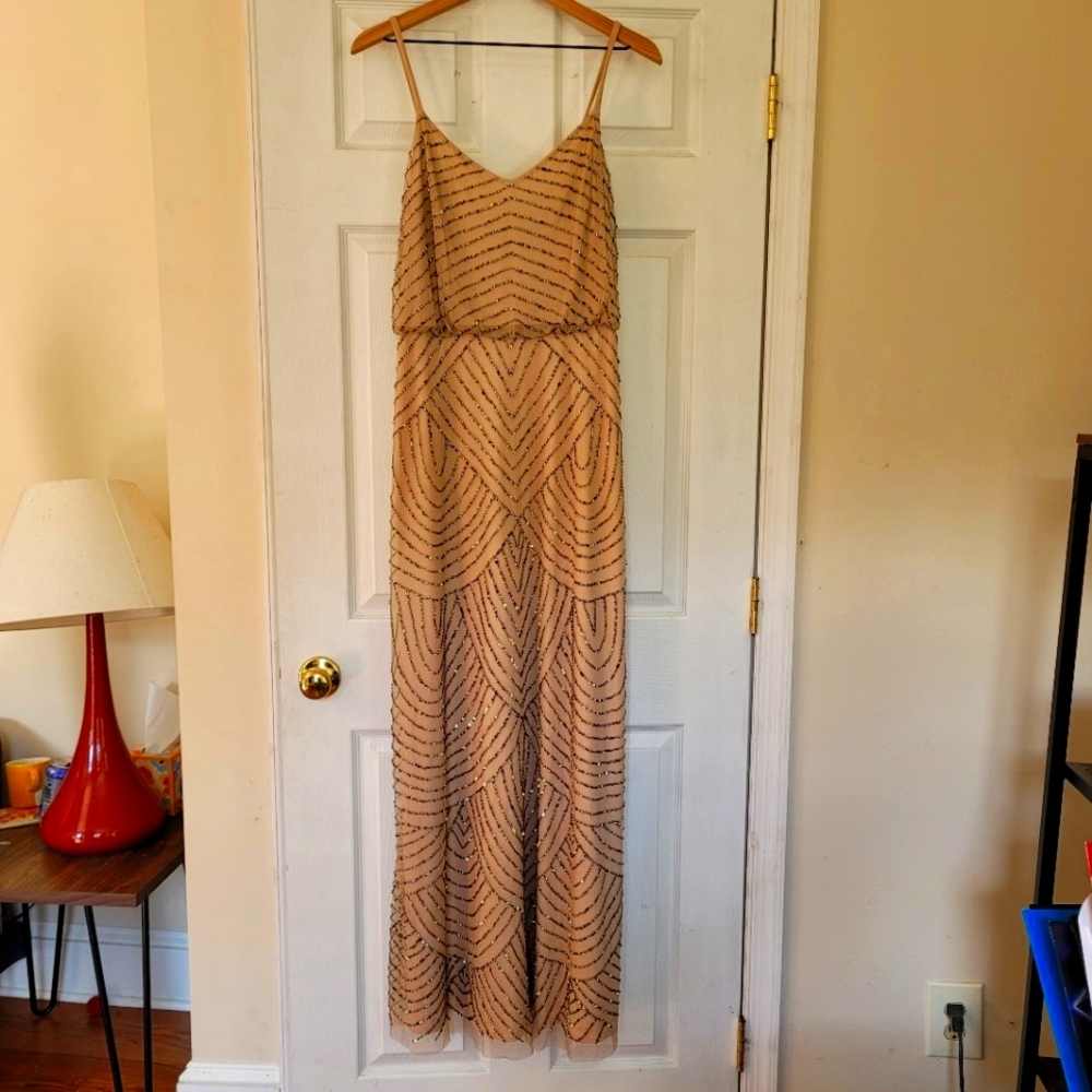 Adrianna Papell blouson beaded gown